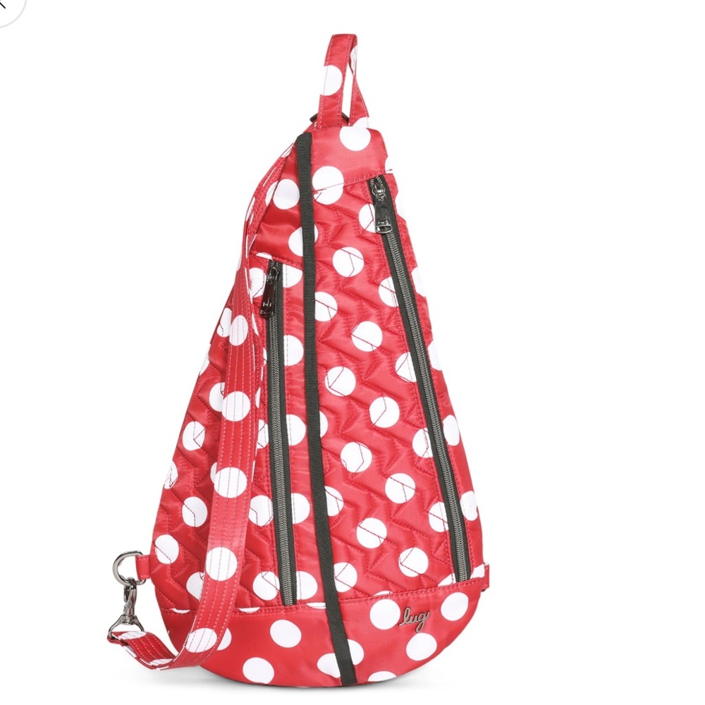 Lug Windsail Sling Bag in Crimson Large Dot